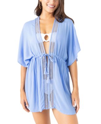 Roxy - Juniors' Sun Kissed Lace Trim Kimono