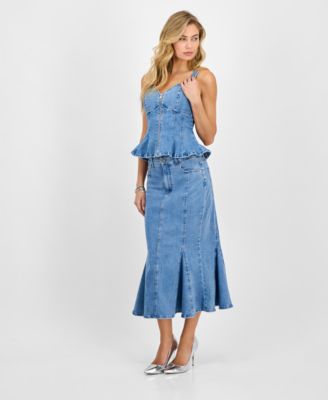 GUESS - Women's Lia Denim Midi Skirt