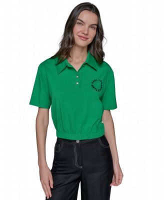 KARL LAGERFELD PARIS - Women's Cropped Logo Polo