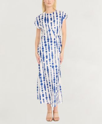 Luxely - Women's Printed Twist-Front Midi Dress
