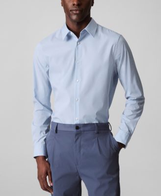 Calvin Klein - Men's Slim Fit Supima Stretch Long Sleeve Button-Front Shirt