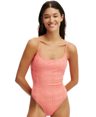 COTTON ON - Women's Thin-Strap Low-Scoop One Piece Swimsuit