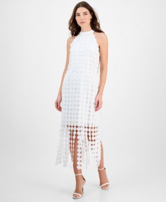 Anne Klein - Women's Lace Fringe-Hem Sleeveless Dress