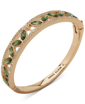 Anne Klein - Gold-Tone Pav&eacute; & Stone Openwork Bangle Bracelet