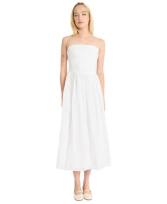 Luxely - Women's Pleated-Bodice Strapless Midi Dress