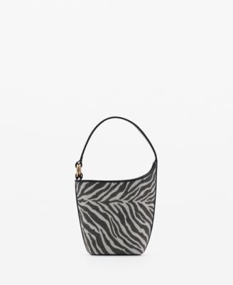 MANGO - Women's Zebra-Print Bucket Bag