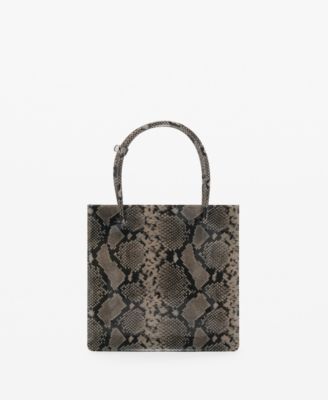 MANGO - Women's Animal Print Double Handle Handbag