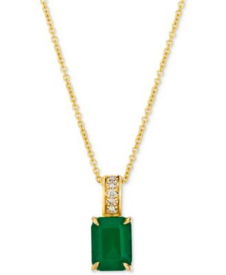 Le Vian - Costa Smeralda Emerald (1-1/5 ct. t.w.) & Nude Diamond Accent 20" Pendant Necklace in 14k Yellow Gold