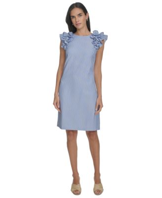 Jessica Howard - Petite Ruffle-Shoulder Shift Dress
