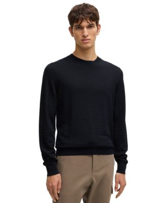 Hugo Boss - Men’s Knitted Structure Regular-Fit Sweater