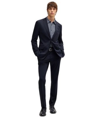 Hugo Boss - Men's Patterned Performance-Stretch Slim-Fit Suit