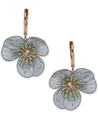 lonna & lilly - Gold-Tone Multi Layered Flower Drop Earrings