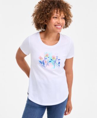 Style & Co - Women's Iris Graphic Crewneck Short-Sleeve T-Shirt
