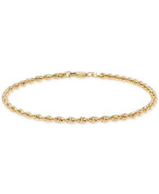 Macy's - Polished Glitter Rope Link Chain Bracelet in 14k Gold