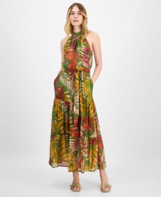 Anne Klein - Women's Printed Chiffon Halter Maxi Dress