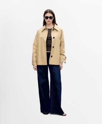 MANGO - Women's Buttoned Cotton Parka Coat
