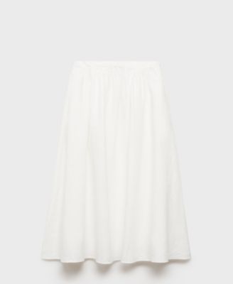 MANGO - Women's Flared Linen Skirt