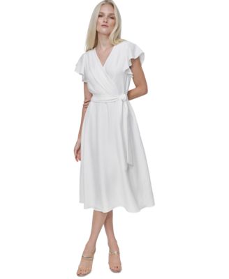 DKNY - Women's Flutter-Sleeve Midi Dress