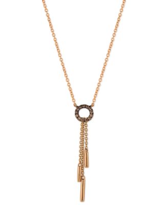 Le Vian - Chocolatier&reg; Chocolate Diamond Lariat Necklace (1/10 ct. t.w.) in 14k Rose Gold, 18"