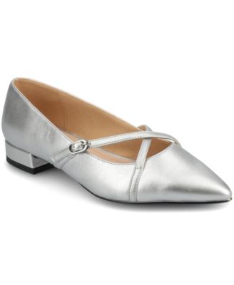 Journee Collection - Collection Women's Camby Crisscross Strap Pointed Toe Flats