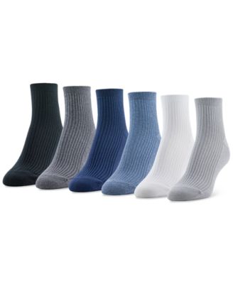 Gold Toe - Women's 6-Pk. Simple Ribbed Quarter Socks