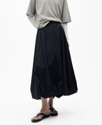 MANGO - Women's Puffed Hem Flared Skirt