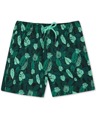 Sunset x Vine - Men's Leaf-Pattern Woven Swim Trunks