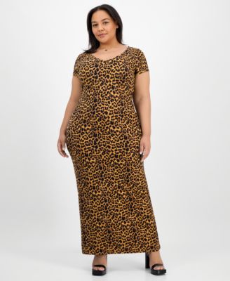 Derek Heart - Trendy Plus Size V-Neck Bodycon Maxi Dress