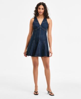 Bar III - Women's Denim Godet Mini Dress