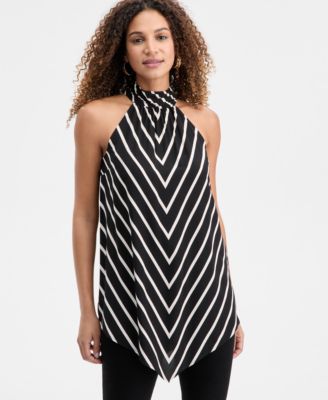 I.N.C. International Concepts - Women's Chevron Point-Hem Halter Top