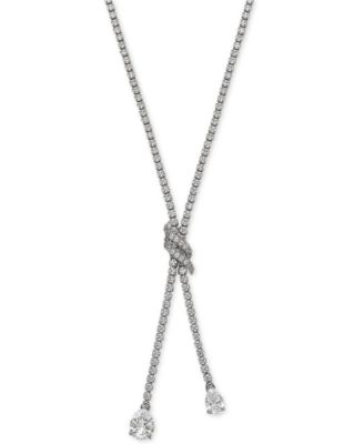 Arabella - Cubic Zirconia Lariat Necklace in Sterling Silver