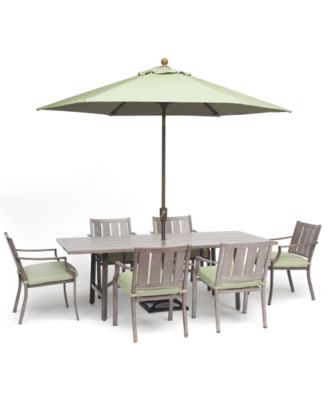 Agio - Wayland Outdoor Aluminum 7-Pc. Dining Set (84" x 42" Rectangle Dining Table & 6 Dining Chairs)