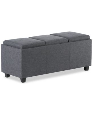 Simpli Home - Avalon Ottoman, Quick Ship