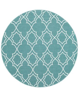Livabliss - Alfresco ALF-9653 Teal 7'3" Round Area Rug