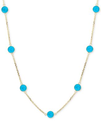 EFFY Collection - Turquoise Collar Necklace in 14k Gold, 16" + 2" extender