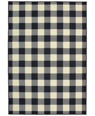 Oriental Weavers - Marina 1932K Black/Ivory 3'7" x 5'6" Indoor/Outdoor Area Rug