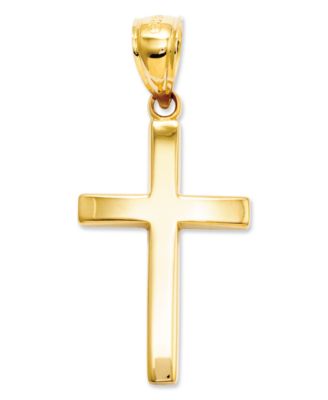Macy's - 14k Gold Charm, Polished Cross Charm