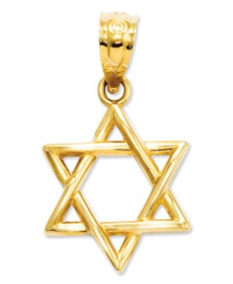 Macy's - 14k Gold Charm, 3D Star of David Charm