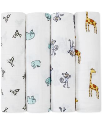 aden by aden + anais - Baby Boys Girls 4-Pk. Jungle Jam Classic Cotton Swaddles