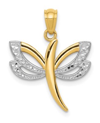 Macy's - Dragonfly Charm in 14k Yellow Gold and Rhodium