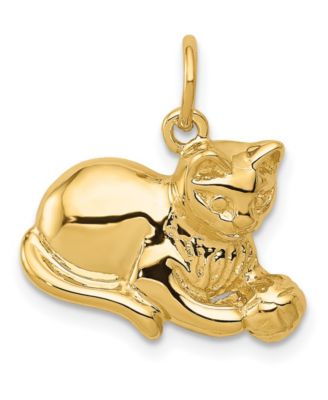 Macy's - Cat Charm in 14k Yellow Gold