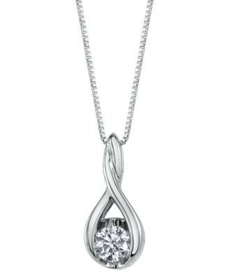 Sirena - Diamond (1/10 ct. t.w.) Twist Pendant in 14k White or Yellow or Rose Gold