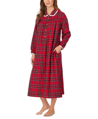 Lanz of Salzburg - Cotton Lace-Trim Flannel Nightgown