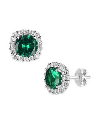 Giani Bernini - Multi Colored Cubic Zirconia Cushion Shape Stud Earring in Sterling Silver