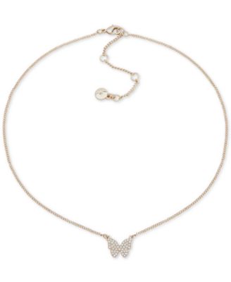 DKNY - Pav&eacute; Butterfly Pendant Necklace, 16" + 3" extender