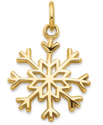 Macy's - Snowflake Charm Pendant in 14k Yellow Gold