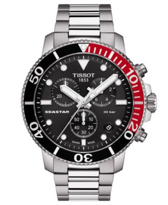 Tissot - Men's Swiss Chronograph Seastar 1000 Stainless Steel Bracelet Watch 46mm
