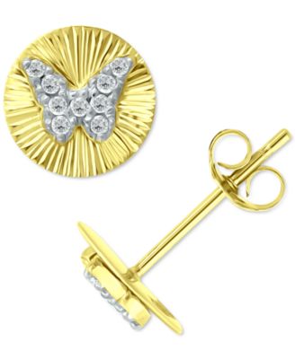 Giani Bernini - Cubic Zirconia Butterfly Cluster Disc Stud Earrings