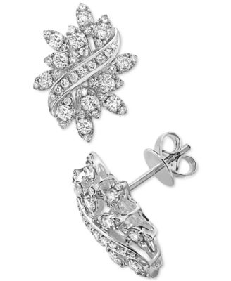 EFFY Collection - Diamond Swirl Cluster Stud Earrings (1-1/4 ct. t.w.) in 14k White Gold