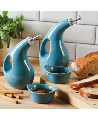 Rachael Ray - Ceramics EVOO 4-Pc. Dispensing Bottle and Ramekin Dipper Set